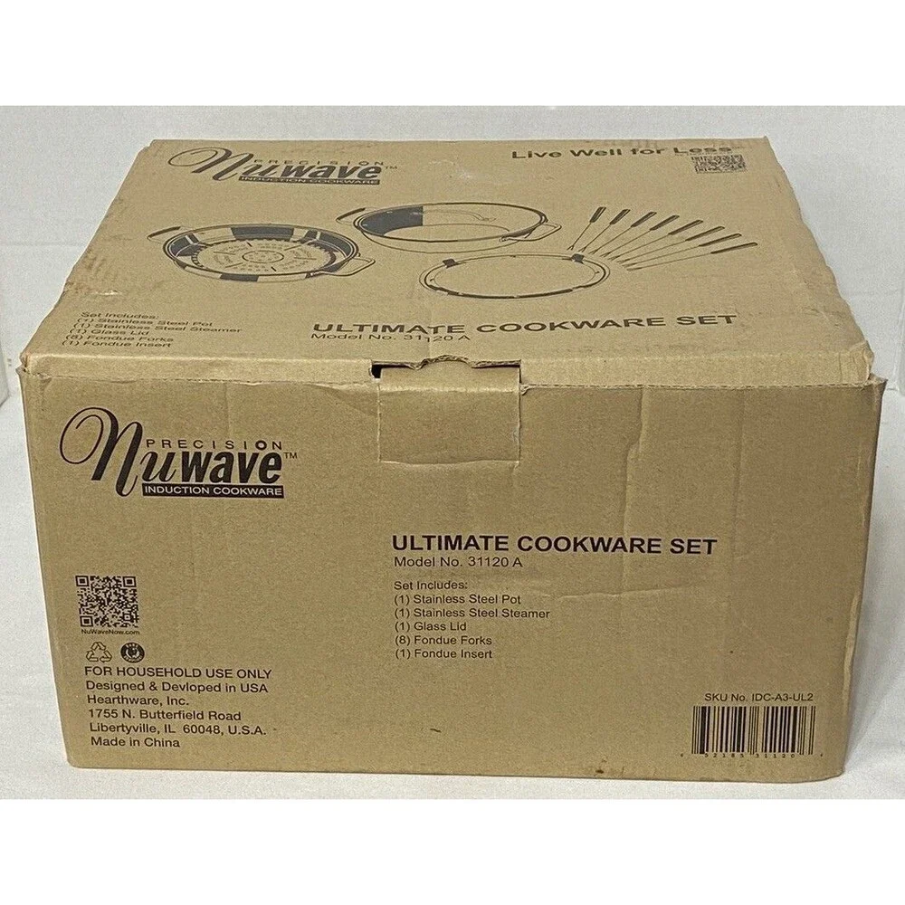 NuWave 31120 Ultimate Stainless Steel Cookware Set Induction Pot Steamer Fondue